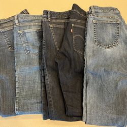 Women’s Jeans Lot Fit Like Size 6-8 Long And Various Tops Including Lularoe
