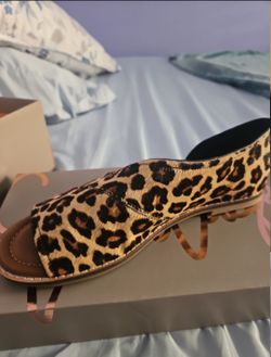 Leopard Print Flat Slide Sandal