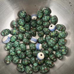 Indian Glass Beads – Assorted Shapes & Colors – 2 Kilo Box (~5 lbs) – $20