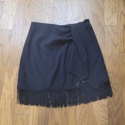 Black Skirt With Fringe Western Rodeo Clothing Size Small $20