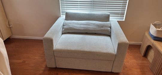 Thomasville Dillard Light Gray Convertible Sleeper Chair Loveseat