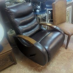 Recliner leather rocking