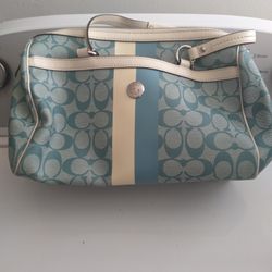 Coach Purse Color Light Blue And White