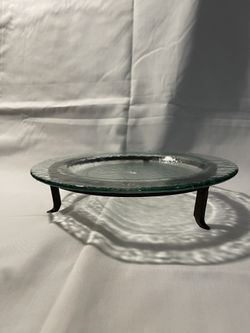 Low Height Metal Stand With Top Glass Plate
