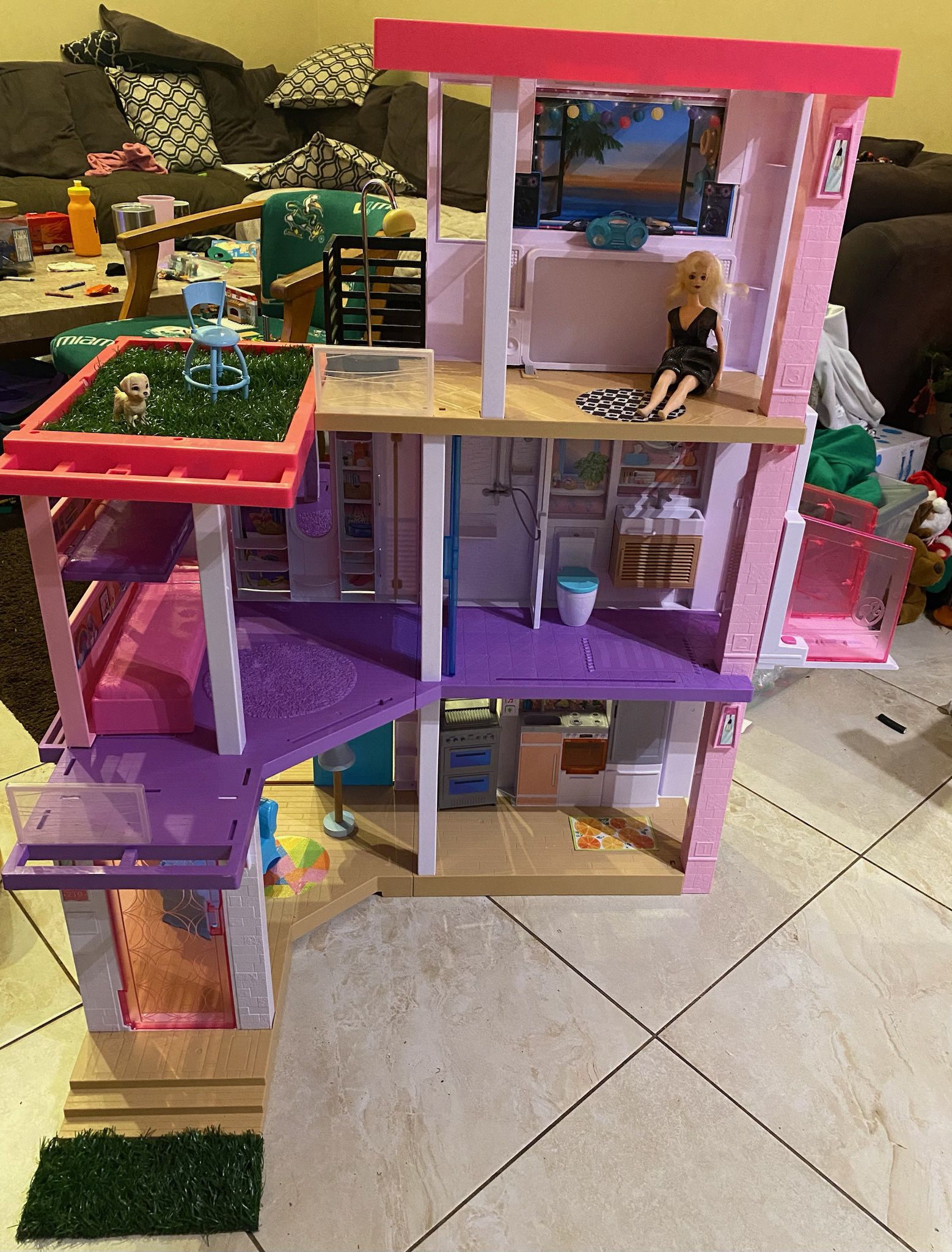 Three Story Barbie Dream House with lights & sounds Doll & Accessories - Local delivery for a fee 😀
