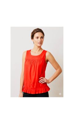 Twentyone Tank Top Size S🌹New with Tags Red Elegant Sleeveless Ruffle Top
