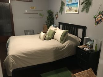 Queen IKEA Dark Brown Hemnes Bed Frame