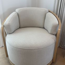 Swivel Birdcage Accent Chair - Cream Linen