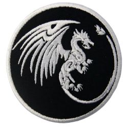 Dragon Symbols of Power and Might Patch Embroidered Applique Iron On Sew On Emblem