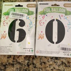 Balloons “6 -0” and Cake Topper