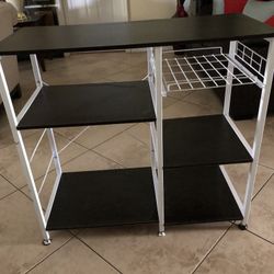 Black & White Desk with Shelves