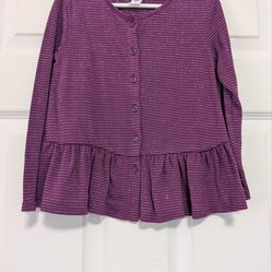 Old Navy Sparkle Purple Knit Top Girls Size 5T