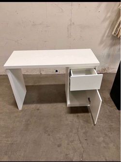 New 43" White Desk with Drawers (small dent see last pic)