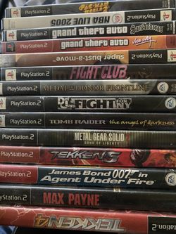 PS2 wit games and two controllers