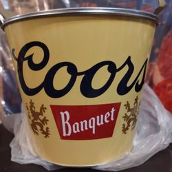 Rare Coors Banquet Beer Ice Bucket 🧊🪣  Original Coors Light Golden Color New👌