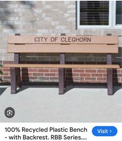 Recycled Plastic Outdoor Bench with Backrest