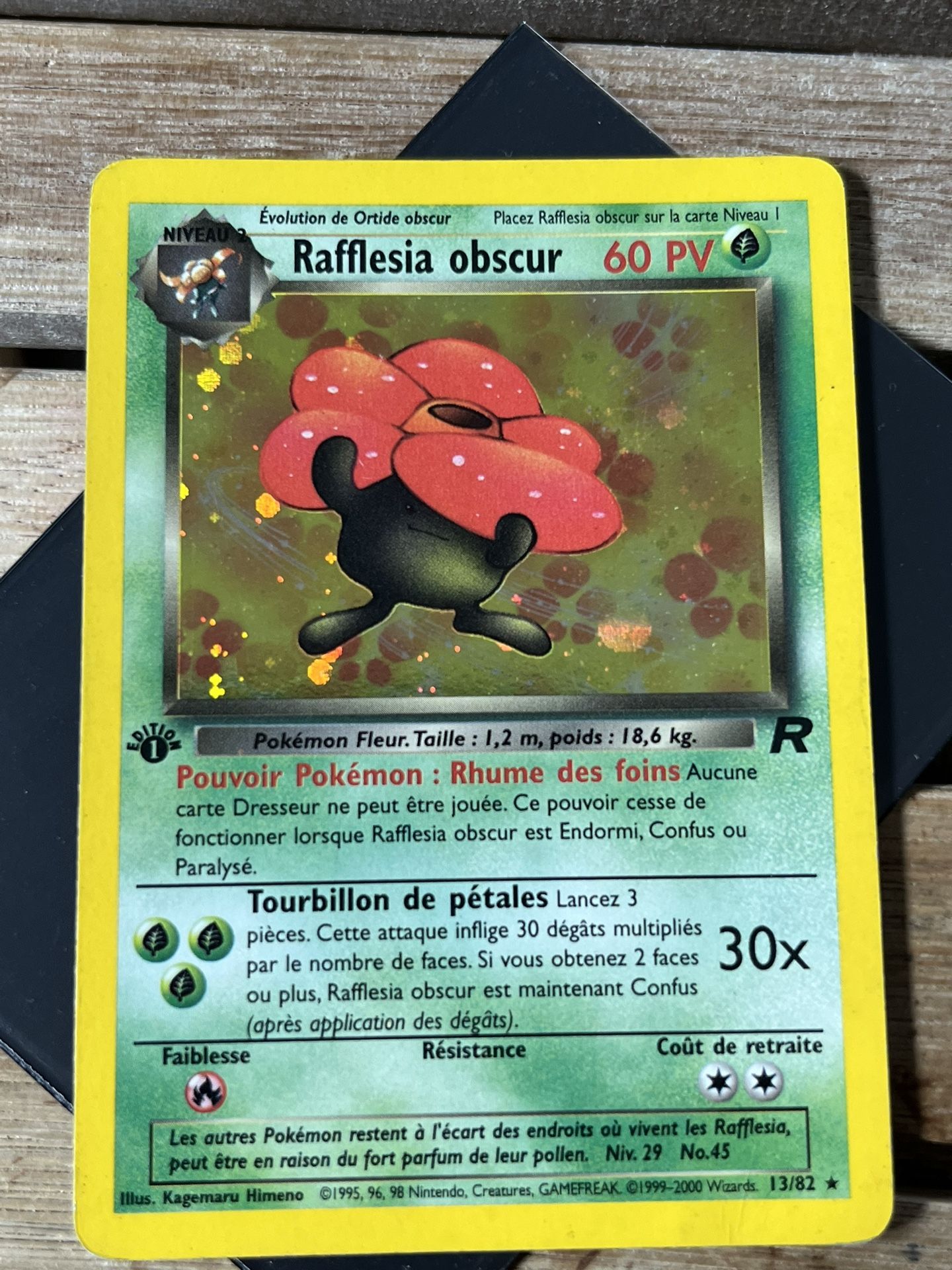 RAFFLESIA OBSCUR HOLO POKEMON Card 1st EDITION Vintage French Dark Vileplume 13