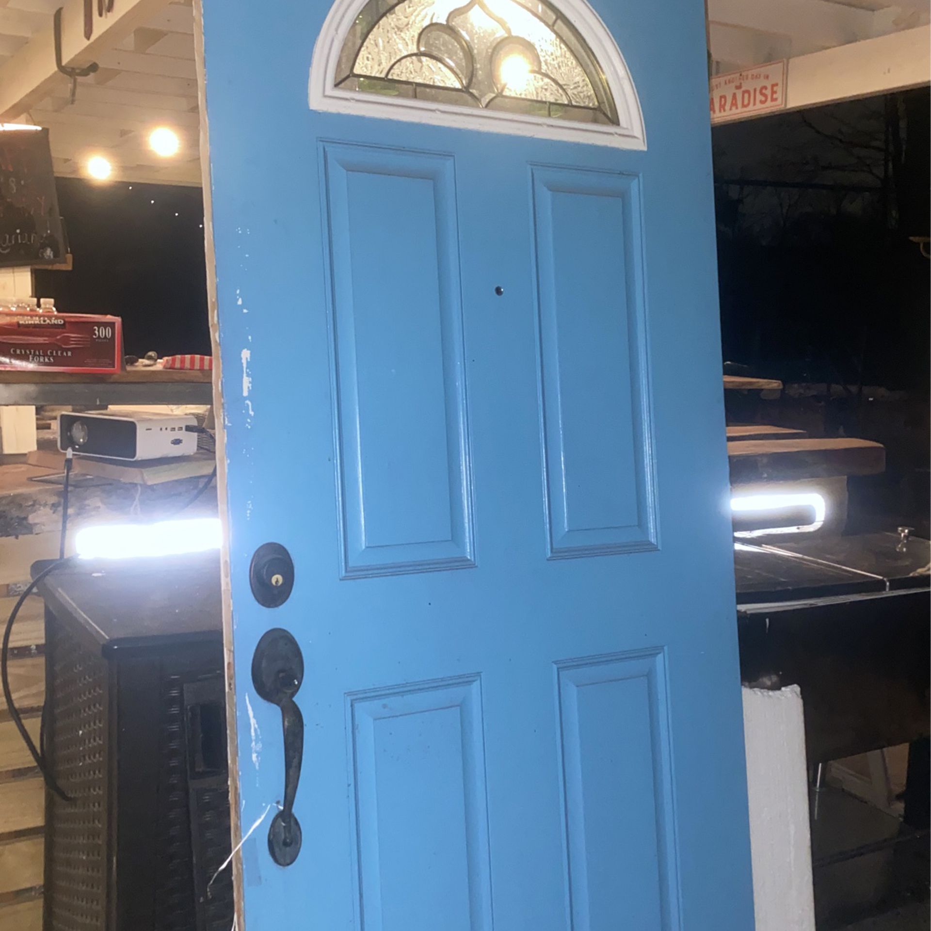 Half Moon Blue Door With Accessories No Key!