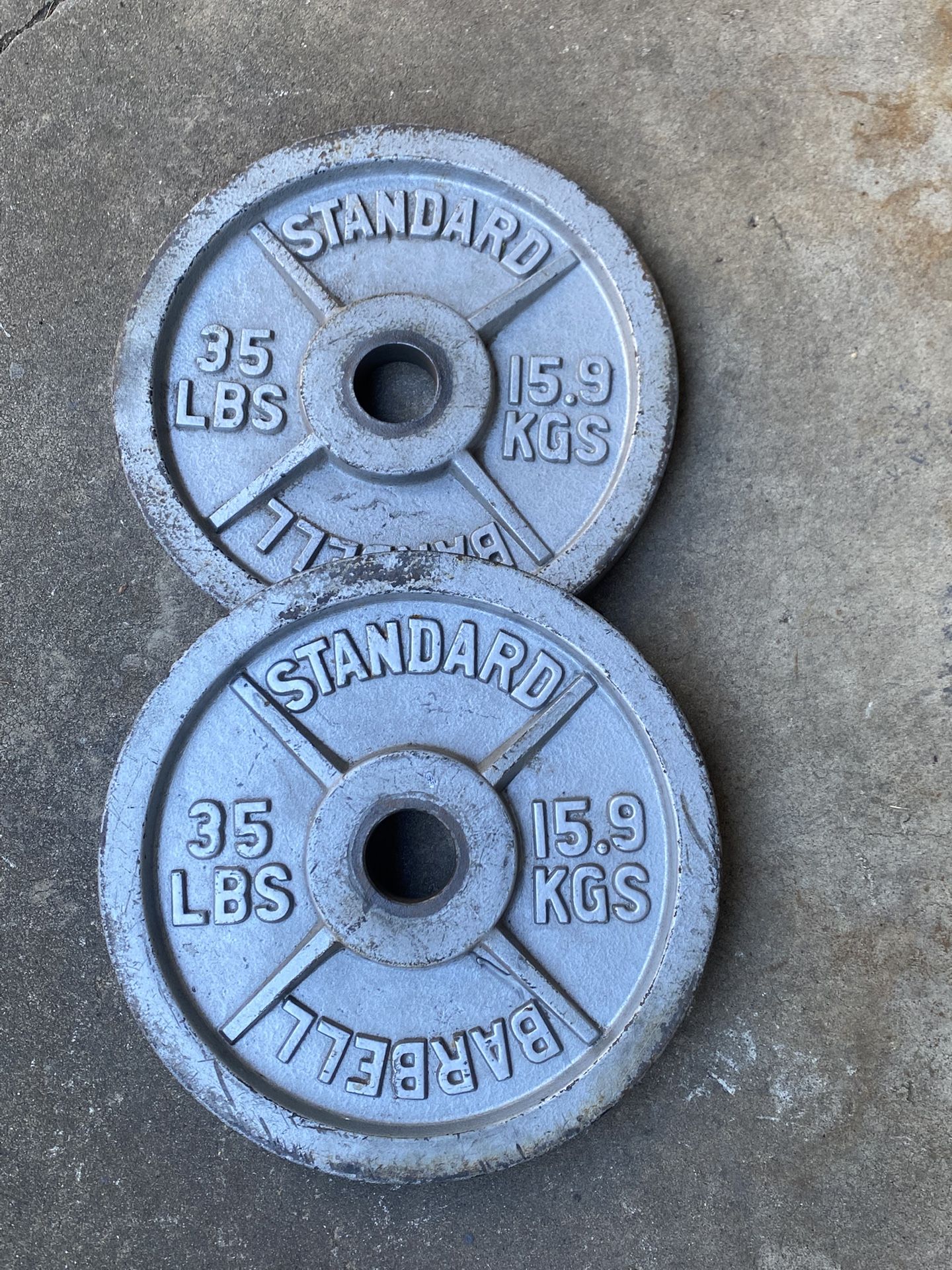 Pair Of Olympic 35 LB Plates 2” Hole