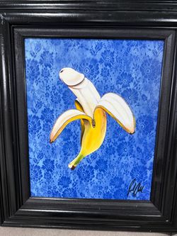 Jared Aubel Signed Pop Art – Large Framed Banana Artwork 24” × 28”