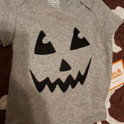 PUMPKIN Face Halloween Baby Bodysuit