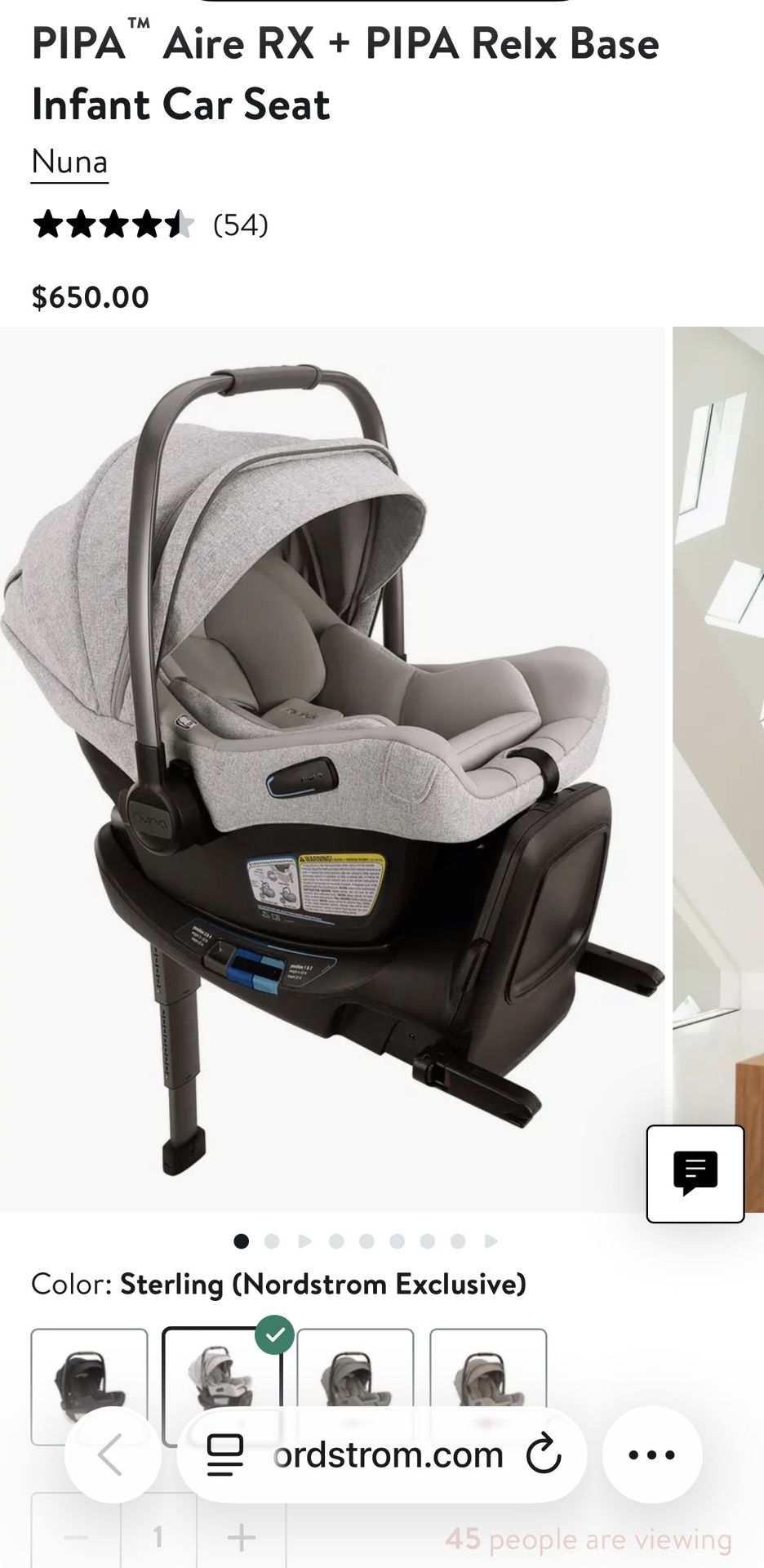 NUNA PIPA RELX car Seat + BASE 
