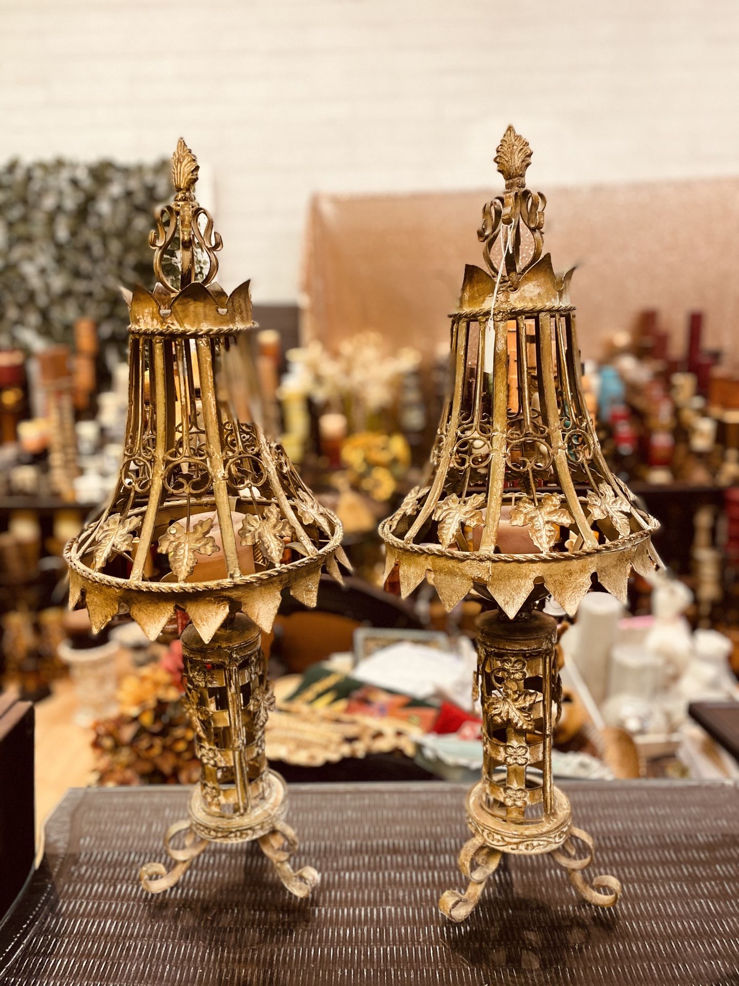 Metal vintage candle holders & candles included $60 firm “NO HOLDING “