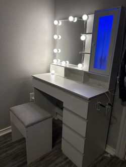 All white Vanity