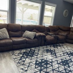 Microfiber Couch W/ Recliners