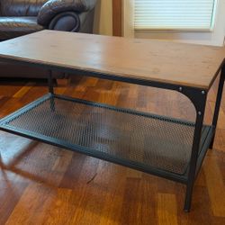 Modern Metal and Wood Coffee Table