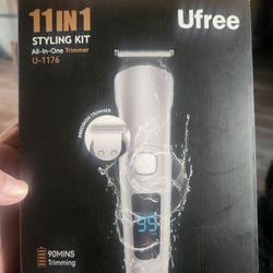 Silver Black LED Display Professional Hair Clipper Set 