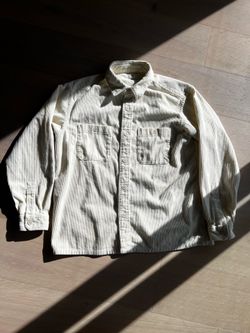 Uniqlo Corduroy Button Up Overshirt Shirt Jacket cream size M