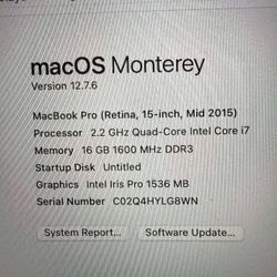 MacBook Pro 2015 15 inch