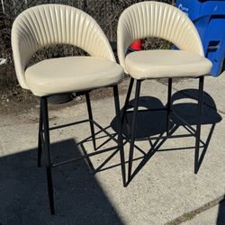 Modern Beige Upholstered Bar Stools (Delivery Available)