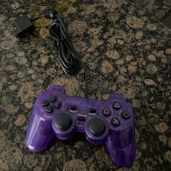 Purple PlayStation Gaming Controller with Cable