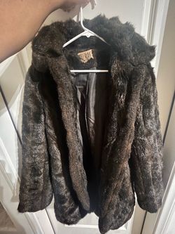 Bill Blass Dark Brown Faux Fur Coat