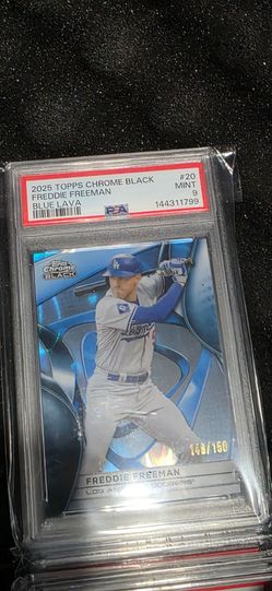2025 Topps Chrome Black Freddie Freeman Blue Lava /150 PSA 9