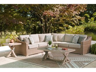 Beachcroft New Beige 3-Piece Outdoor Sectional
