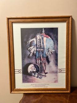 Vintage framed Native American “Cherokee Blessing” print by Lisa Danielle Lorimer 22 x 18 in