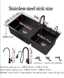 30" DOUBLE BOWL KITCHEN SINK