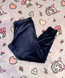 blue velvet joggers - size M