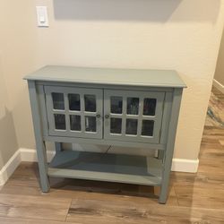 Green hallway cabinet 