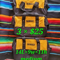 3×Dewalt Medium Tool Bags [14L×9w×11h]... NUEVO_NEW, $25 PRECIO FIJO_FIRM PRICE