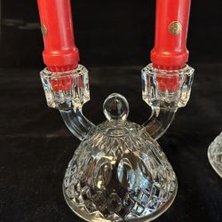 Two (2) Glass Double “Tradition” Candlesticks