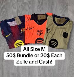 All of Barcelona’s 25/26 Soccer Jerseys Size Medium