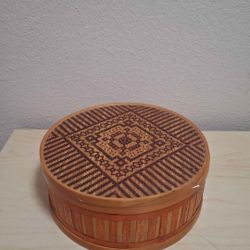 Vintage Handmade Bamboo Box 