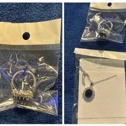 Beautiful necklace and adjustable ring set