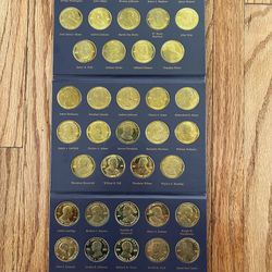 Vintage 1997 A Coin History Of The U.S. Presidents - 41 Brass Coins From Readers Digest