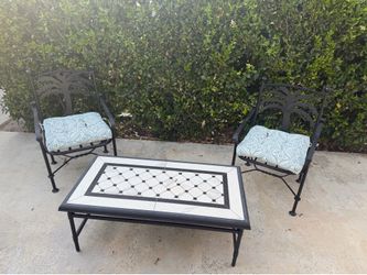 Wrought iron table and chairs