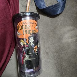 Disney Hocus Pocus Tumbler Cup With Straw New
